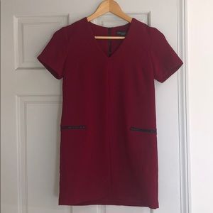 Topshop Structured Crepe/Neoprene Zipper Dress